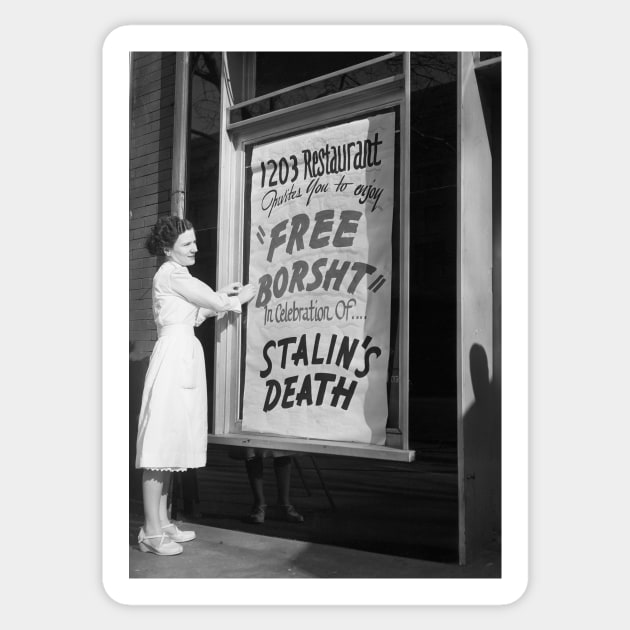 Historic Photo Stalin's Death Sticker by fernandaffp